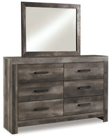 Wynnlow Gray King Panel Bed with Mirrored Dresser and Chest from Ashley Furniture - Luna Furniture