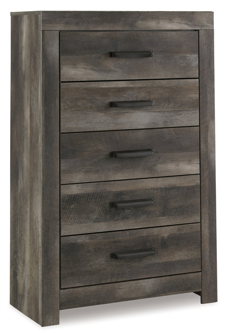 Wynnlow Gray King Panel Bed with Mirrored Dresser and Chest from Ashley - Luna Furniture