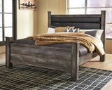 Wynnlow King Poster Bed with Mirrored Dresser and 2 Nightstands in Gray from Ashley - Luna Furniture