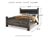 Wynnlow King Poster Bed with Mirrored Dresser and 2 Nightstands in Gray from Ashley - Luna Furniture