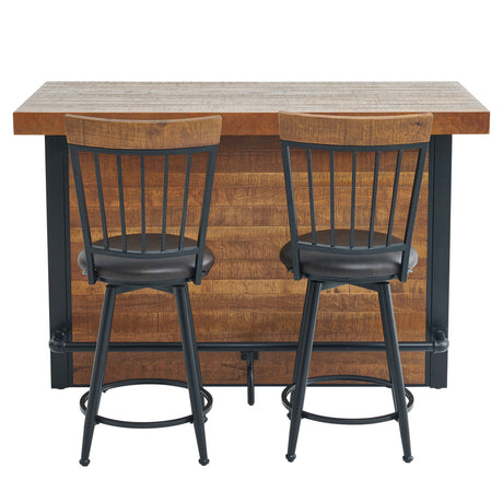 Tyler Chestnut/Black 3-Piece 38-inch Counter Bar Set from Steve Silver - Luna Furniture