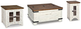 Wystfield White/Brown Coffee Table and 2 End Tables from Ashley - Luna Furniture