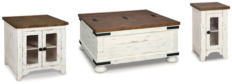 Wystfield White/Brown Coffee Table and 2 End Tables from Ashley Furniture - Luna Furniture