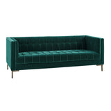 Isaac Channel Stitched Green Velvet Sofa from Steve Silver - Luna Furniture