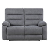 Cozy Gray Manual Recliner Loveseat from Steve Silver - Luna Furniture