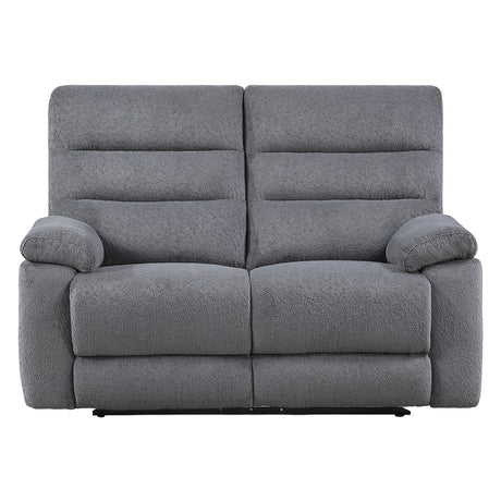 Cozy Gray Manual Recliner Loveseat from Steve Silver - Luna Furniture