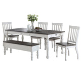 Joanna 6 Piece Dining(Table, Bench & 4 Side Chairs) from Steve Silver - Luna Furniture