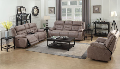 Aria Desert Sand Dual-Power Reclining Console Loveseat from Steve Silver - Luna Furniture