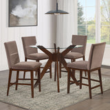 Zen 5-Piece Counter Set with Brown Velvet Counter Chairs from Steve Silver - Luna Furniture