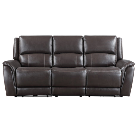 Alexandria Chocolate Power Leather Reclining Sofa from Steve Silver - Luna Furniture