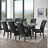 Camila Black 9-Piece Rectangle Gray Mable Top Dining Set from Steve Silver - Luna Furniture