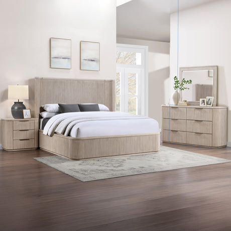 Henry Tan 65" 6-Drawer Reeded Dresser from Steve Silver - Luna Furniture