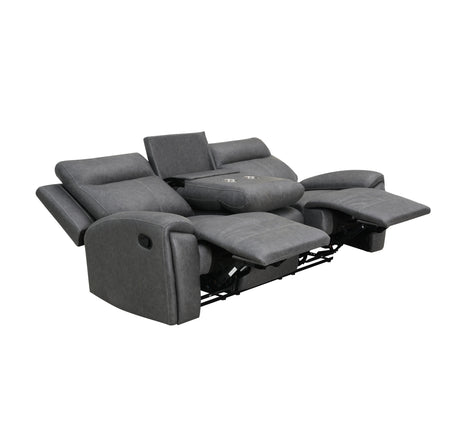 Gaston Gray Reclining Sofa with Drop-Down Console from Steve Silver - Luna Furniture