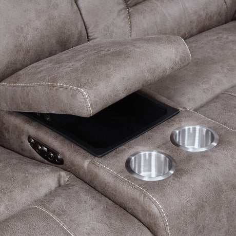 Aria Desert Sand 3-Piece Dual-Power Reclining Sectional from Steve Silver - Luna Furniture