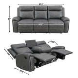 Gaston Gray 3-Piece Reclining Living Room Set from Steve Silver - Luna Furniture