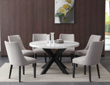 Xena Ebony/Light Gray Round Marble Top Dining Room Set from Steve Silver - Luna Furniture