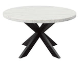 Xena Ebony/Light Gray Round Marble Top Dining Room Set from Steve Silver - Luna Furniture