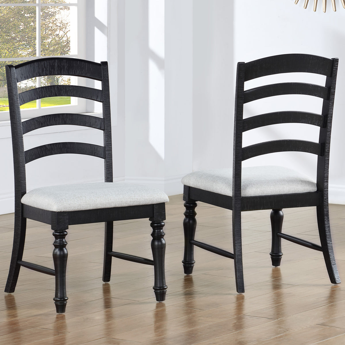 Odessa Black/White Side Chair, Set of 2 from Steve Silver - Luna Furniture