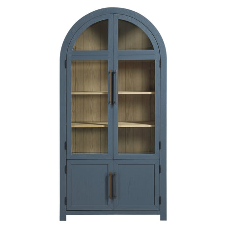 Magnolia Dusty Blue Curio with Weathered Sand Interior from Steve Silver - Luna Furniture