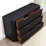 Henry 65″ 6-Drawer Reeded Dresser, Espresso Finish from Steve Silver - Luna Furniture