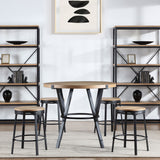 Magnolia 42-inch Round Counter Table, Black and Sand from Steve Silver - Luna Furniture