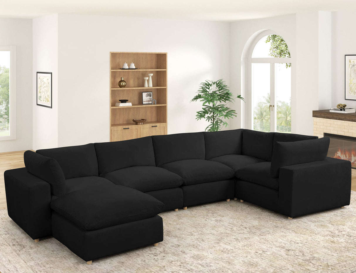 Cloud Black Modular Sectional with Ottoman from Happy Homes - Luna Furniture