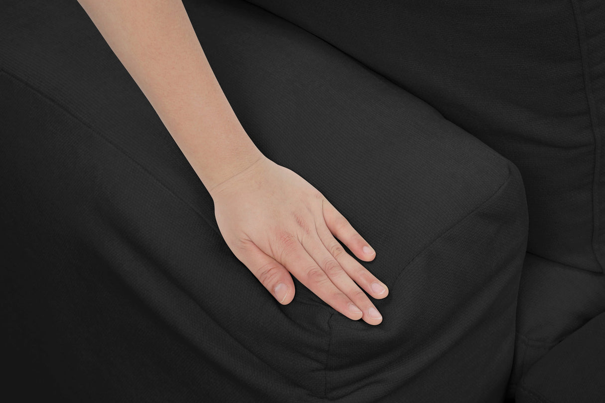 Cloud Black Modular Sectional with Ottoman from Happy Homes - Luna Furniture