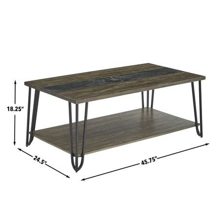 Harper Cocktail Table with SIntered Stone Inlay from Steve Silver - Luna Furniture