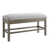 Grayson Gray/White 8-Piece Marble Top Counter Height Dining Table Set with Bench from Steve Silver - Luna Furniture