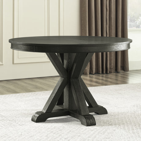 Rylie Black 48" Round Dining Table from Steve Silver - Luna Furniture