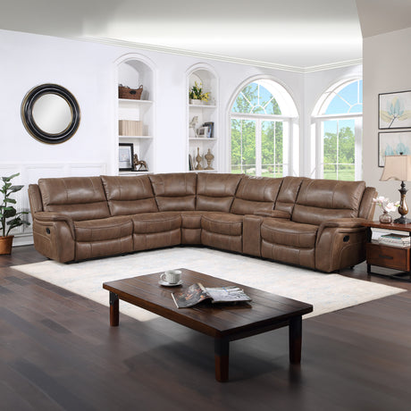 Lehi Warm Brindle 6-Piece Reclining Sectional from Steve Silver - Luna Furniture