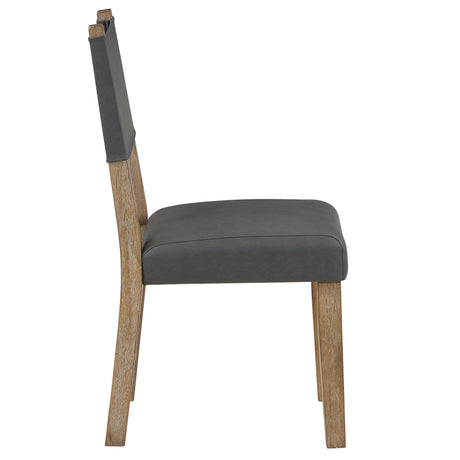 Aubrey Driftwood/Gray Vegan Leather Side Chair, Set of 2 from Steve Silver - Luna Furniture