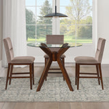 Zen 5-Piece Counter Set with Brown Velvet Counter Chairs from Steve Silver - Luna Furniture
