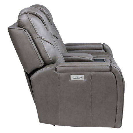 Daniel Triple Power Home Theater Leather Reclining Console Loveseat, Built-in Speakers, Heat and Massage from Steve Silver - Luna Furniture