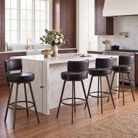 Geno Black 30" Commercial Grade Swivel Bar Stool from Steve Silver - Luna Furniture