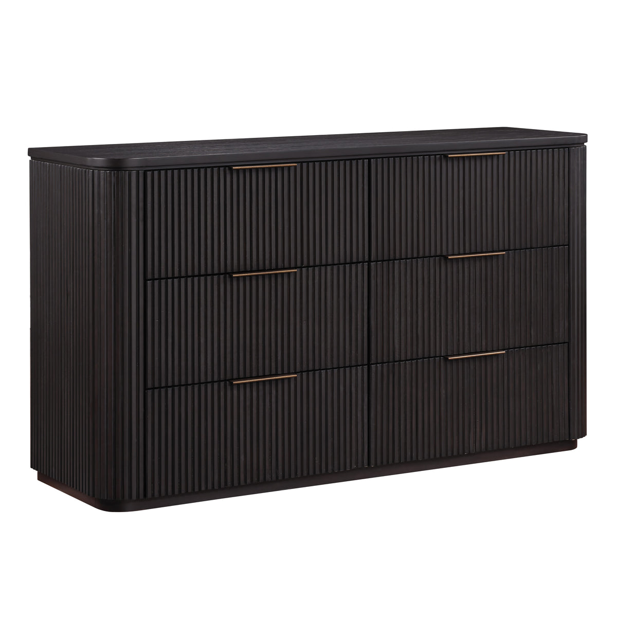 Henry 65″ 6-Drawer Reeded Dresser, Espresso Finish from Steve Silver - Luna Furniture