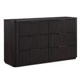 Henry 65″ 6-Drawer Reeded Dresser, Espresso Finish from Steve Silver - Luna Furniture