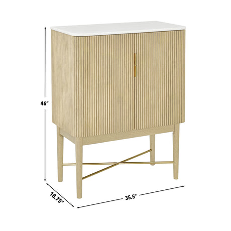 Vida Marble Top WIne Cabinet, Blonde Finish from Steve Silver - Luna Furniture