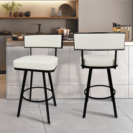 Zenon Black/White 30″ Bar Stool from Steve Silver - Luna Furniture