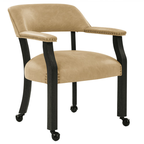 Rylie Black/Sand Vegan Leather Captains Chair, Set of 2 from Steve Silver - Luna Furniture