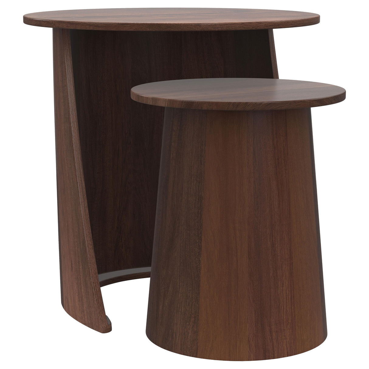Yency Mango Brown 2-Piece Solid Wood Round Nesting Table from Coaster - Luna Furniture