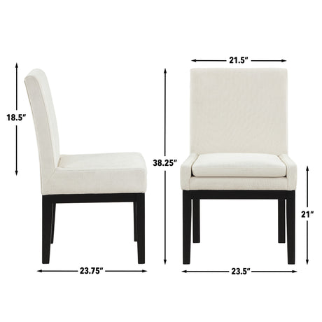 Aubrey Eggshell/Black Parsons Chair, Set of 2 from Steve Silver - Luna Furniture