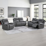Gaston Gray 3-Piece Reclining Living Room Set from Steve Silver - Luna Furniture