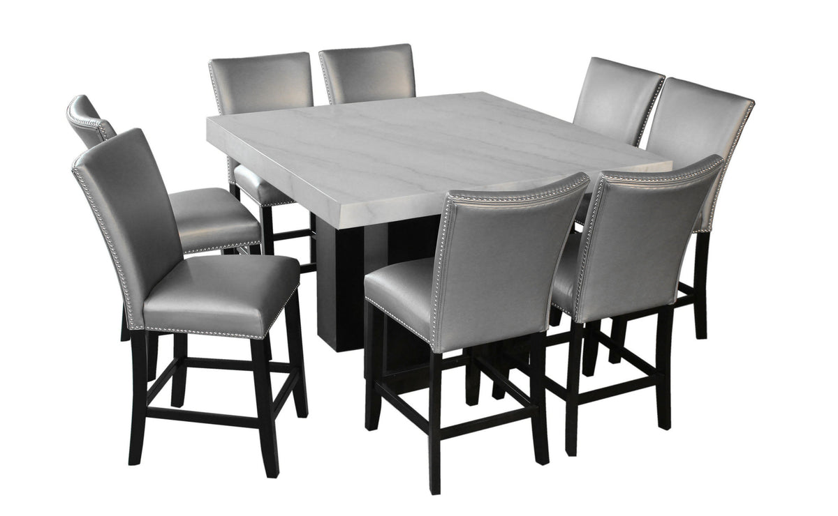 Artemis White Marble Counter Height Dining Table with Tan Base from Steve Silver - Luna Furniture