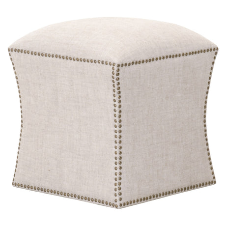 York Ottoman in Performance Bisque French Linen from Essentials For Living - Luna Furniture