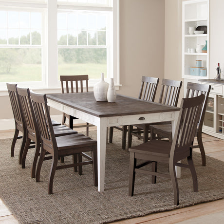 Cayla Dark Oak& White Extendable Dining Table from Steve Silver - Luna Furniture