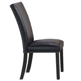 Artemis White/Black 5-Piece 70″ Rectangle Marble Top Dining Set with Vegan Leather Chairs from Steve Silver - Luna Furniture