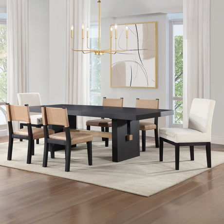 Aubrey Black/Camel Vegan Leather Side Chair, Set of 2 from Steve Silver - Luna Furniture