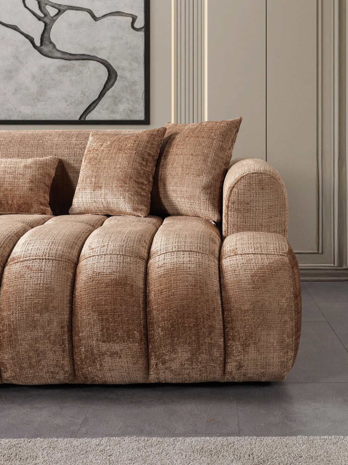 Yulia Coffee Boucle Sofa & Loveseat from Nova Furniture - Luna Furniture