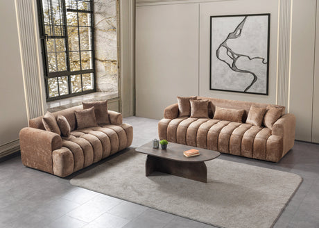 Yulia Coffee Boucle Sofa & Loveseat from Nova Furniture - Luna Furniture